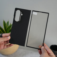 Galaxy Z Fold 7 Ultra-Slim Carbon Fiber Texture Case with Front glass Protection