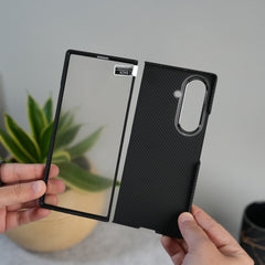 Galaxy Z Fold 7 Ultra-Slim Carbon Fiber Texture Case with Front glass Protection