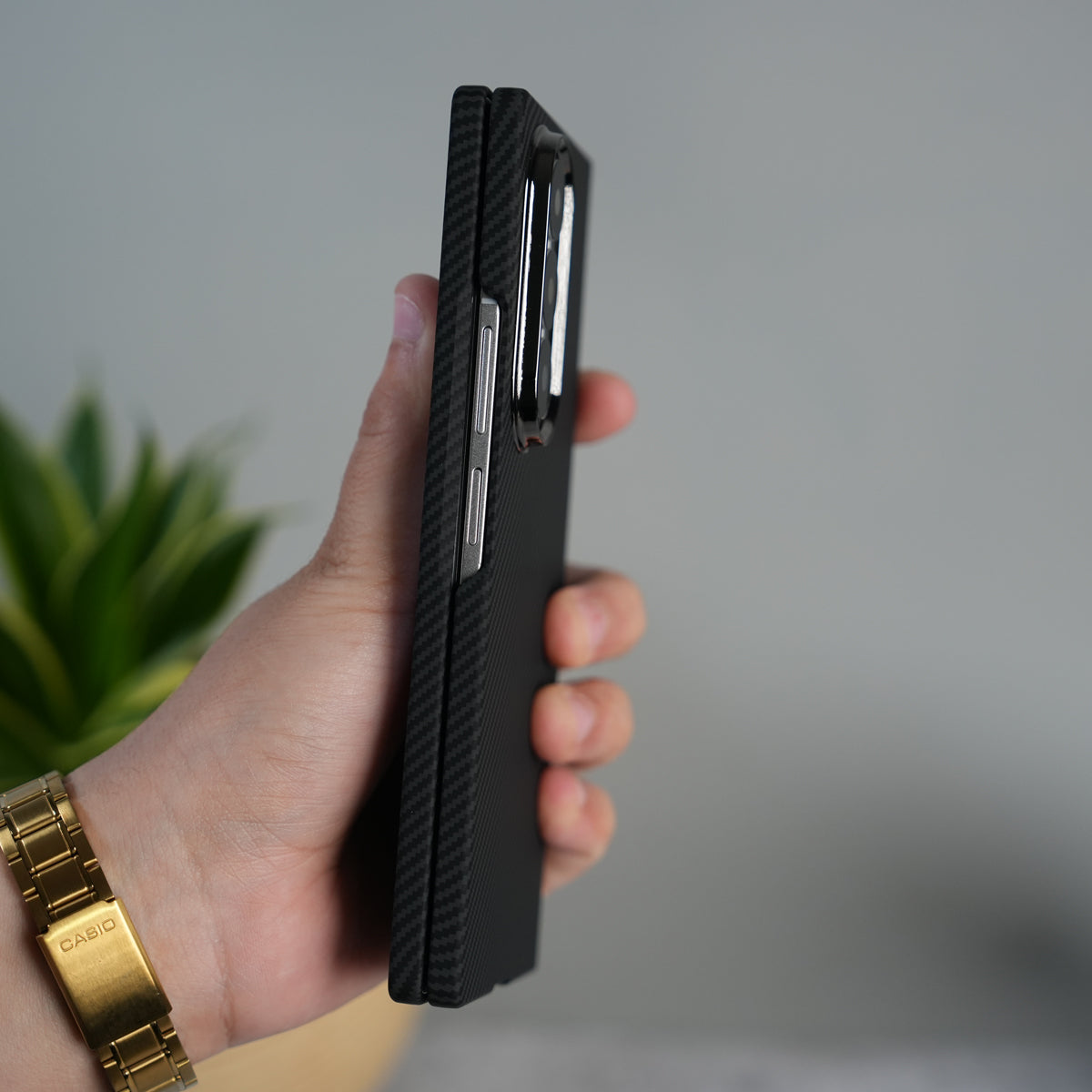 Galaxy Z Fold 7 Ultra-Slim Carbon Fiber Texture Case with Front glass Protection