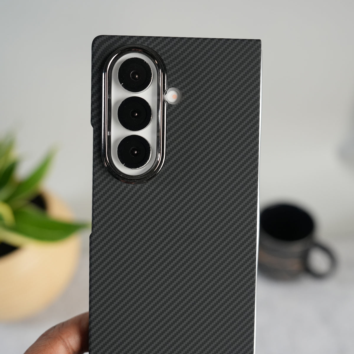 Galaxy Z Fold 7 Ultra-Slim Carbon Fiber Texture Case with Front glass Protection