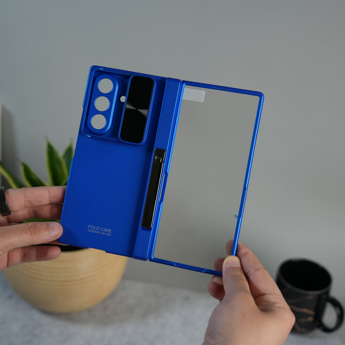Galaxy Z Fold 7 GKK Kickstand Slide Camera Lid Folding PC Phone Cover with Tempered Glass Screen Film