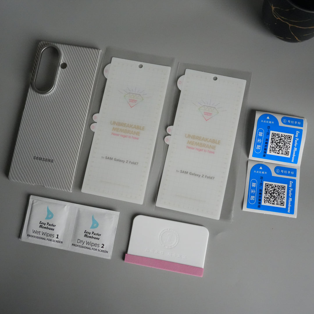 Galaxy Z Fold 7 Carbon Fiber Texture Back Case with Front Membrane | Ultra-Thin Protective Cover