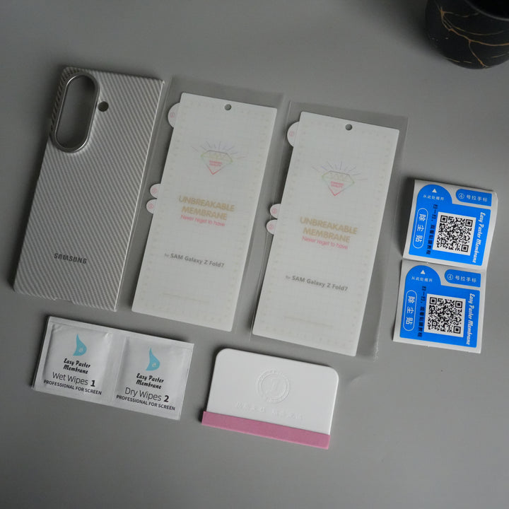 Galaxy Z Fold 7 Carbon Fiber Texture Back Case with Front Membrane | Ultra-Thin Protective Cover