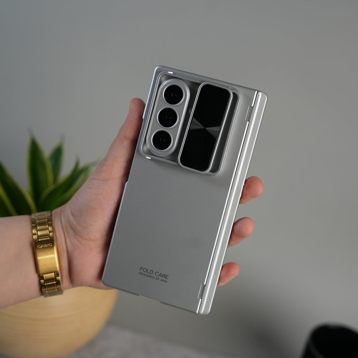Galaxy Z Fold 7 GKK Kickstand Slide Camera Lid Folding PC Phone Cover with Tempered Glass Screen Film