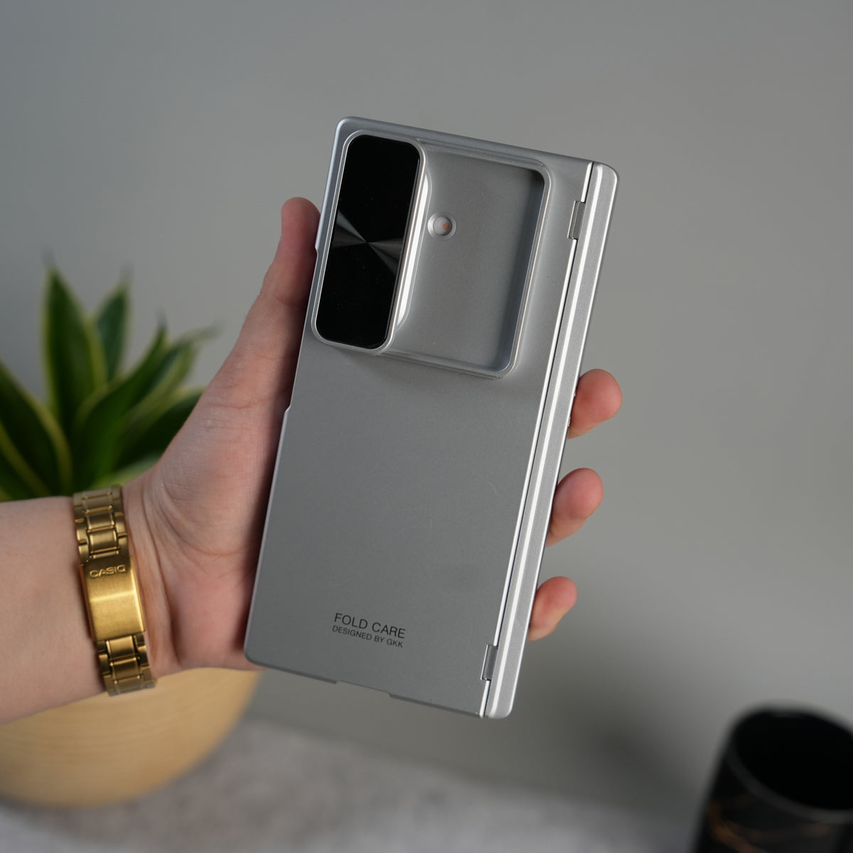 Galaxy Z Fold 7 GKK Kickstand Slide Camera Lid Folding PC Phone Cover with Tempered Glass Screen Film