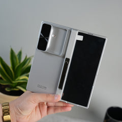 Galaxy Z Fold 7 GKK Kickstand Slide Camera Lid Folding PC Phone Cover with Tempered Glass Screen Film