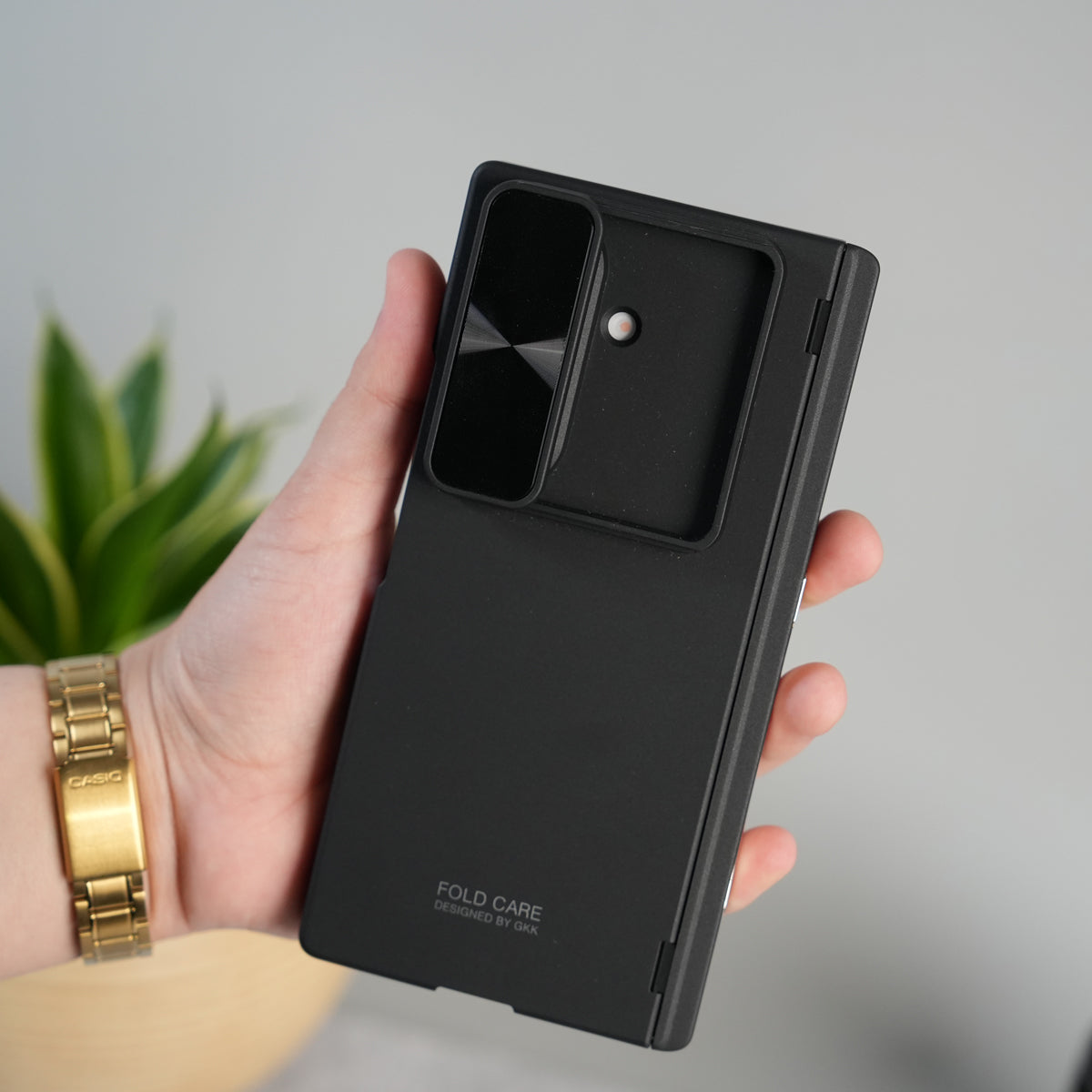 Galaxy Z Fold 7 GKK Kickstand Slide Camera Lid Folding PC Phone Cover with Tempered Glass Screen Film