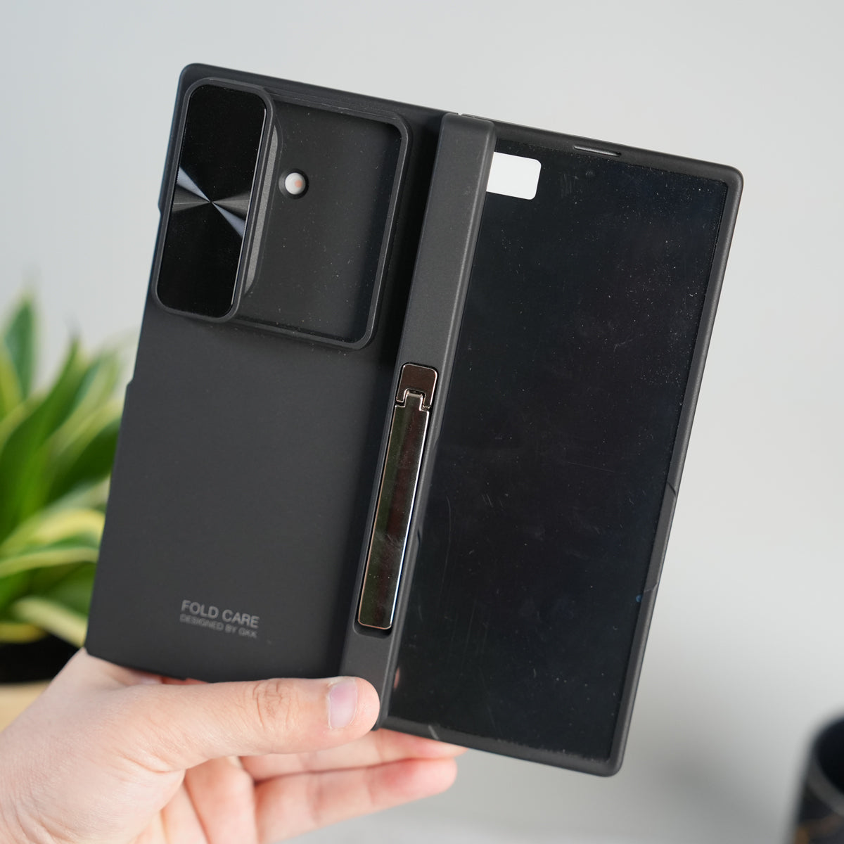 Galaxy Z Fold 7 GKK Kickstand Slide Camera Lid Folding PC Phone Cover with Tempered Glass Screen Film