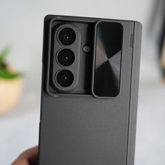 Galaxy Z Fold 7 GKK Kickstand Slide Camera Lid Folding PC Phone Cover with Tempered Glass Screen Film