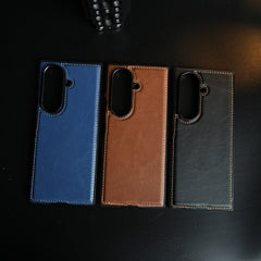 Edge Stitched Leather Texture Case for Galaxy Z Fold 7 | Magnetic Case