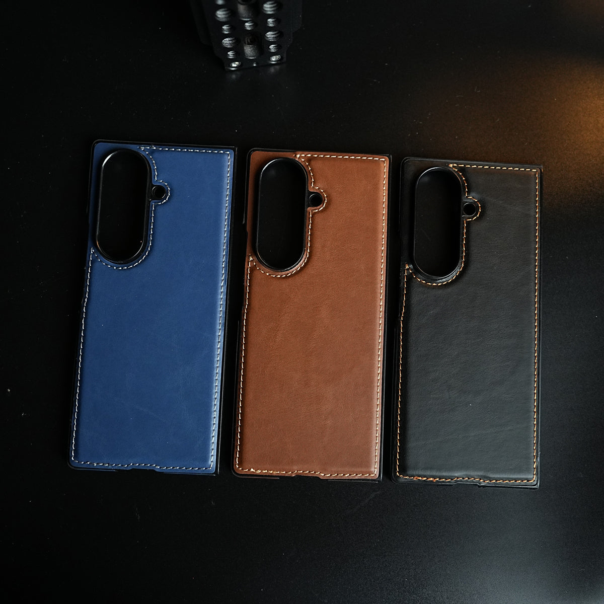 Edge Stitched Leather Texture Case for Galaxy Z Fold 7 | Magnetic Case