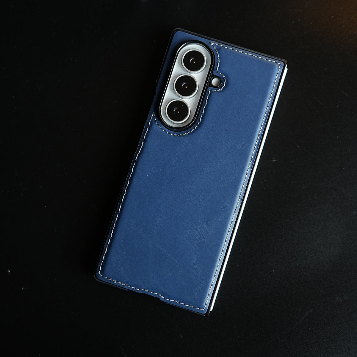 Edge Stitched Leather Texture Case for Galaxy Z Fold 7 | Magnetic Case