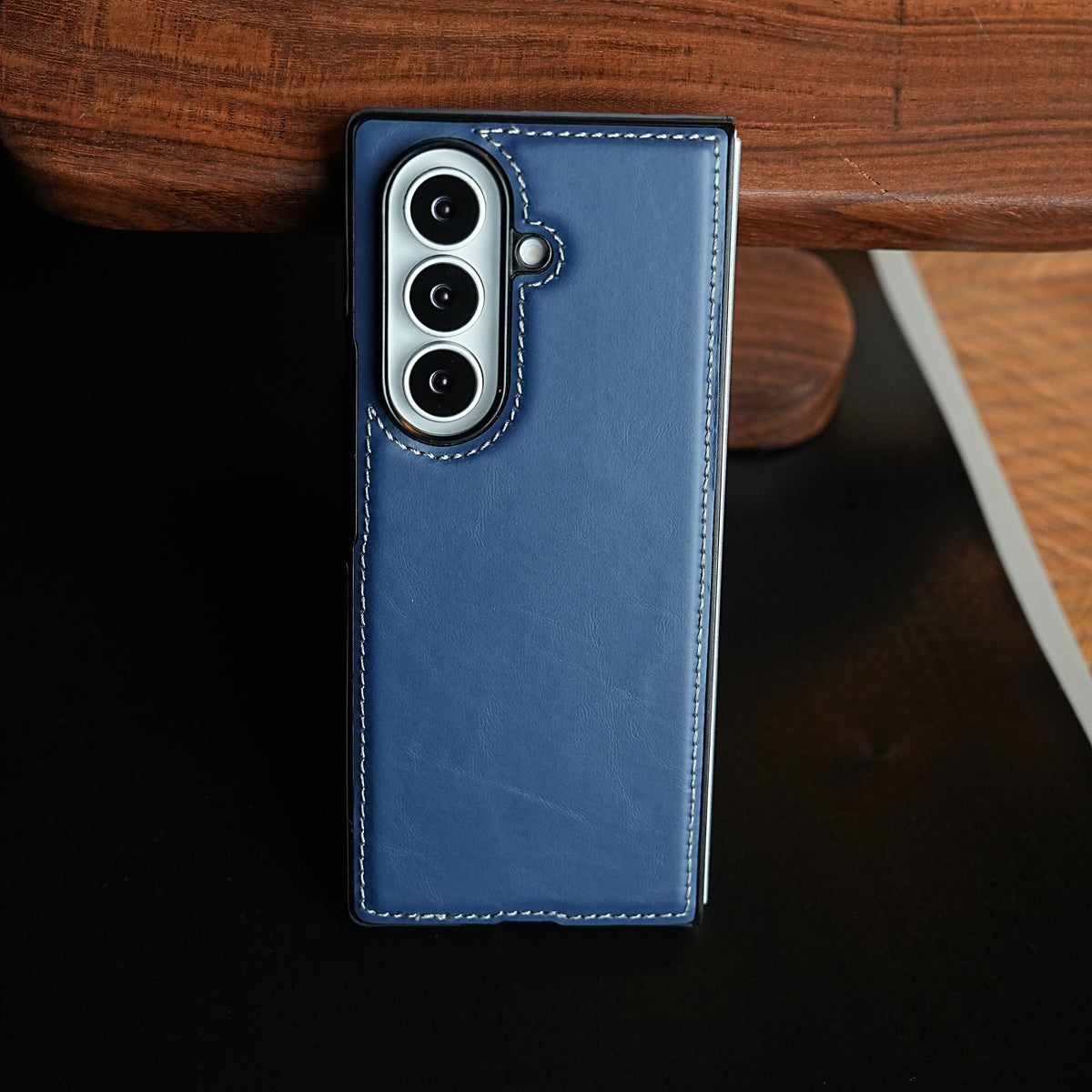 Edge Stitched Leather Texture Case for Galaxy Z Fold 7 | Magnetic Case
