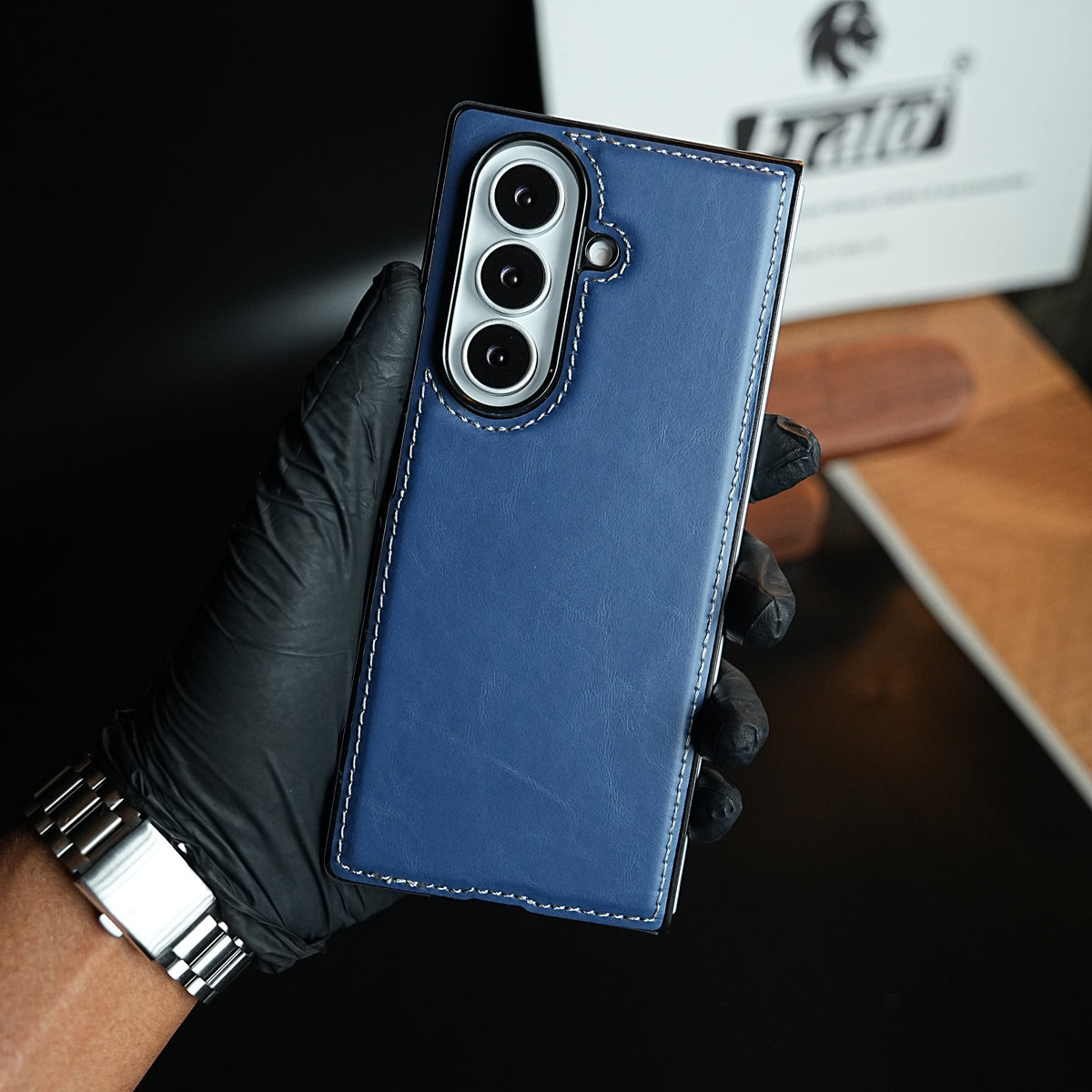 Edge Stitched Leather Texture Case for Galaxy Z Fold 7 | Magnetic Case