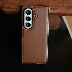 Edge Stitched Leather Texture Case for Galaxy Z Fold 7 | Magnetic Case