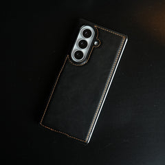 Edge Stitched Leather Texture Case for Galaxy Z Fold 7 | Magnetic Case