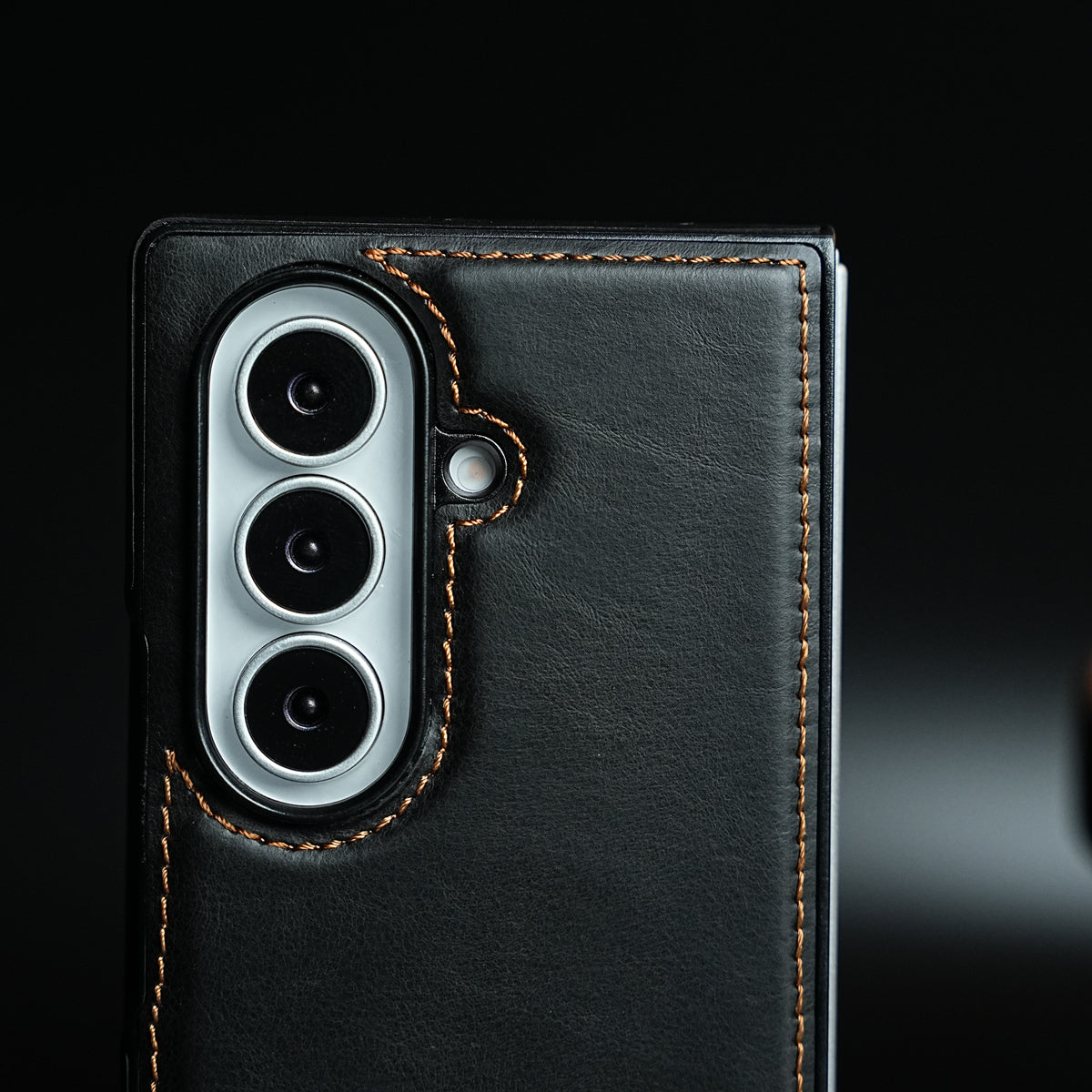 Edge Stitched Leather Texture Case for Galaxy Z Fold 7 | Magnetic Case