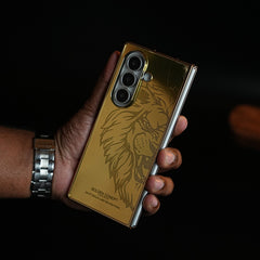 Premium Gold Mirror Case for Galaxy Z Fold Series | Printed Design Cover