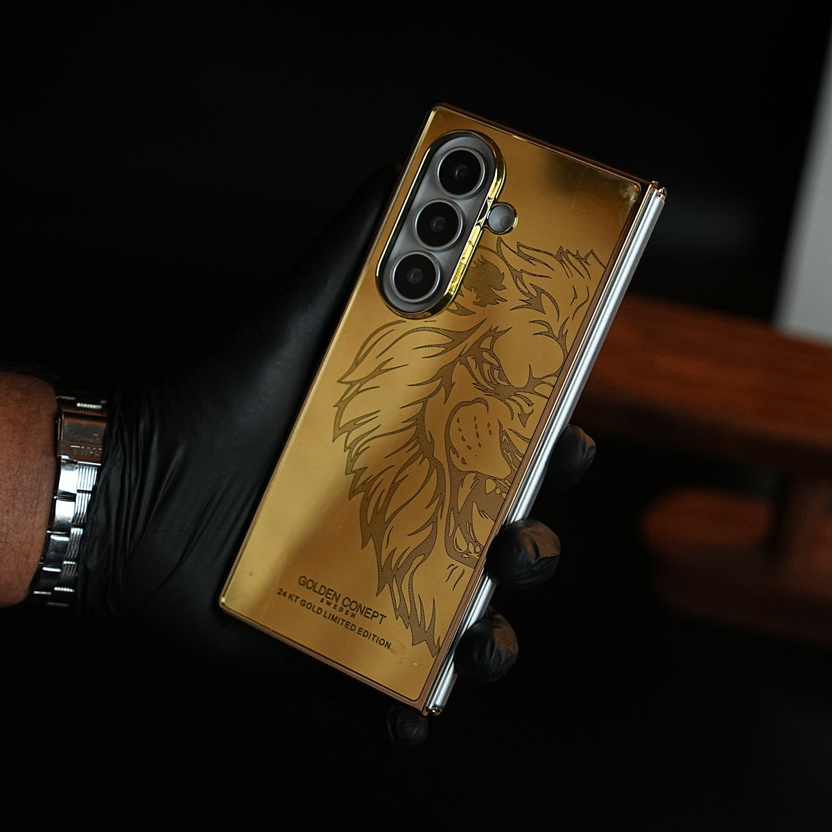 Premium Gold Mirror Case for Galaxy Z Fold Series | Printed Design Cover