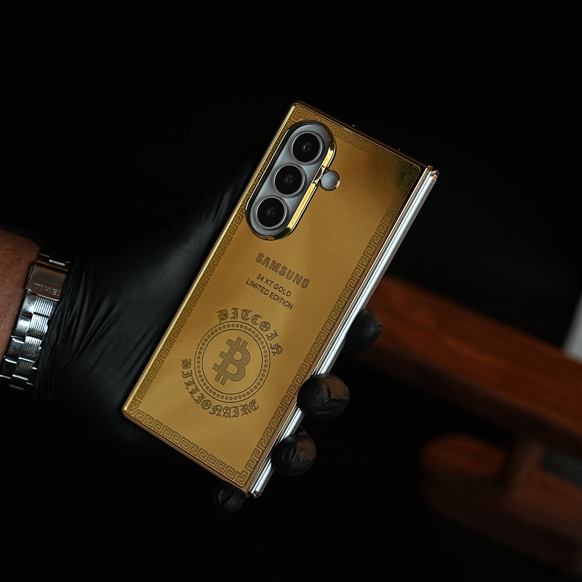 Premium Gold Mirror Case for Galaxy Z Fold Series | Printed Design Cover