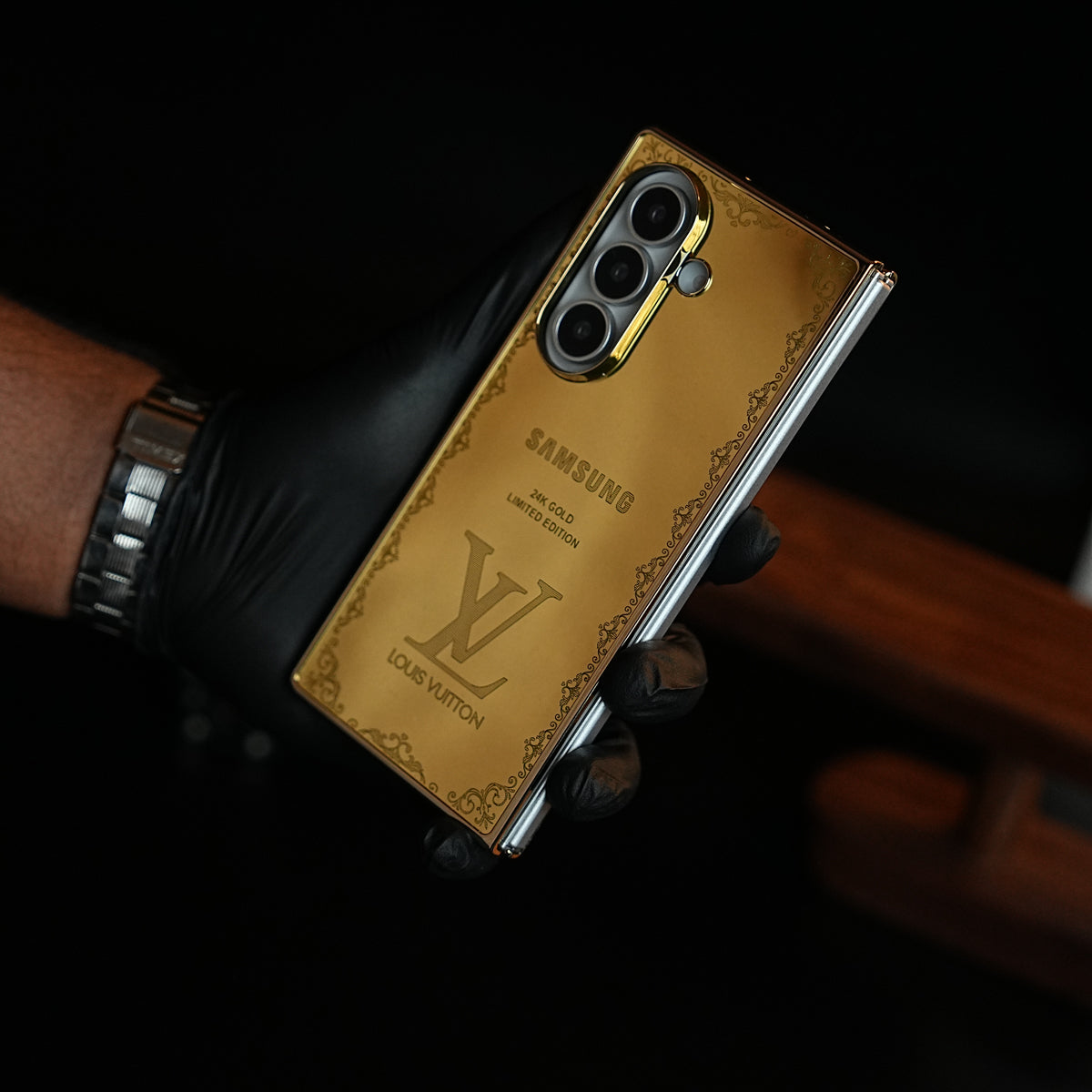 Premium Gold Mirror Case for Galaxy Z Fold Series | Printed Design Cover