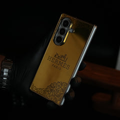 Premium Gold Mirror Case for Galaxy Z Fold Series | Printed Design Cover