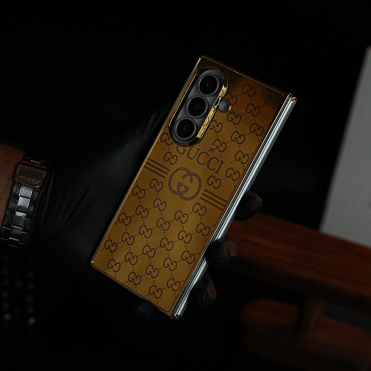Premium Gold Mirror Case for Galaxy Z Fold Series | Printed Design Cover