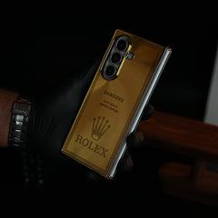 Premium Gold Mirror Case for Galaxy Z Fold Series | Printed Design Cover