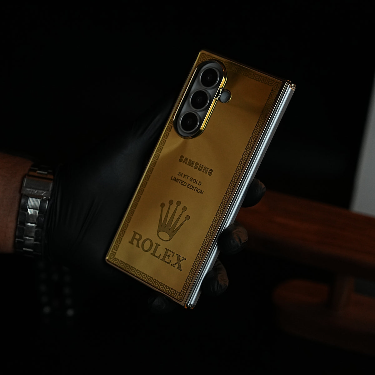 Premium Gold Mirror Case for Galaxy Z Fold Series | Printed Design Cover