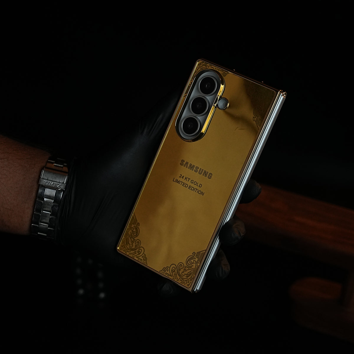 Premium Gold Mirror Case for Galaxy Z Fold Series | Printed Design Cover