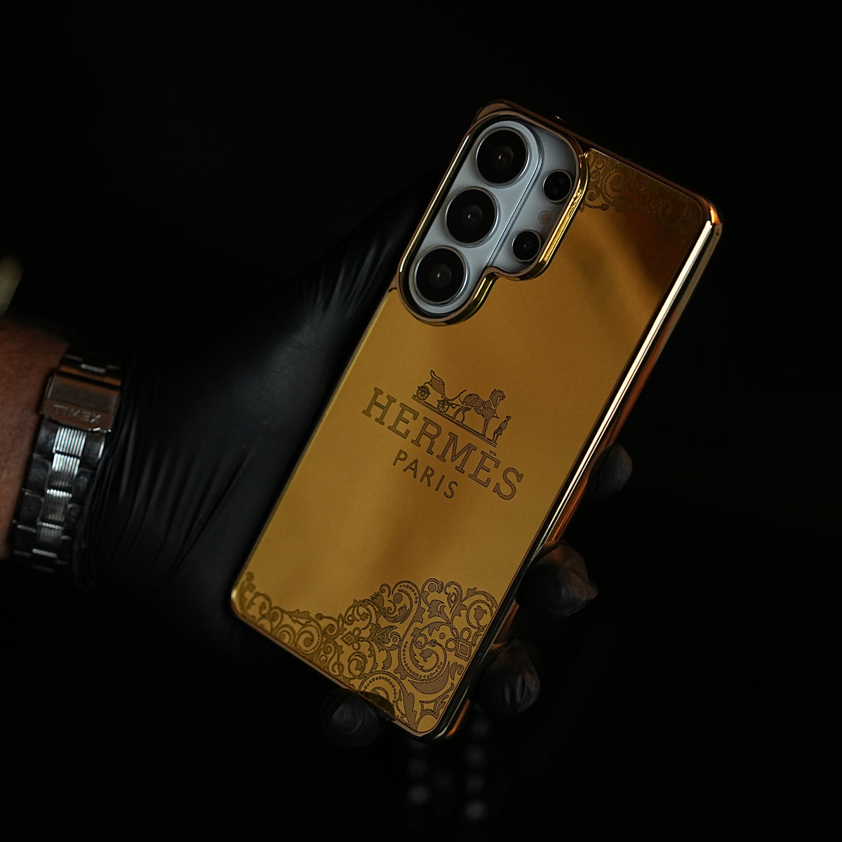 Premium Gold Mirror Case for Galaxy Ultra Series | Printed Design Cover