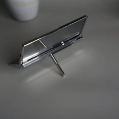 Galaxy Z Fold 7 Transparent Case with Front Glass Protection | Chrome Plated Hinge & Kick Stand