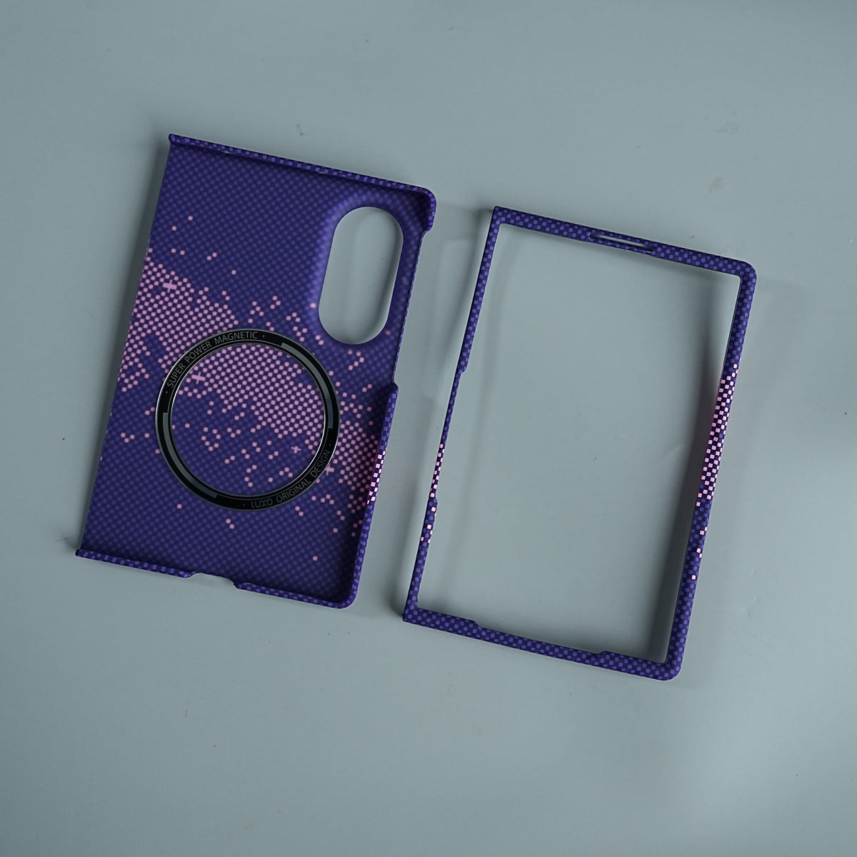 Purple Pixel Pattern Case Abstract Wave Design Case For Samsung Galaxy Z Fold 8
