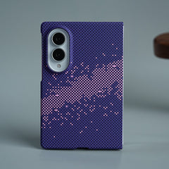 Purple Pixel Pattern Case Abstract Wave Design Case For Samsung Galaxy Z Fold 8