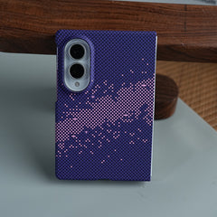 Purple Pixel Pattern Case Abstract Wave Design Case For Samsung Galaxy Z Fold 8