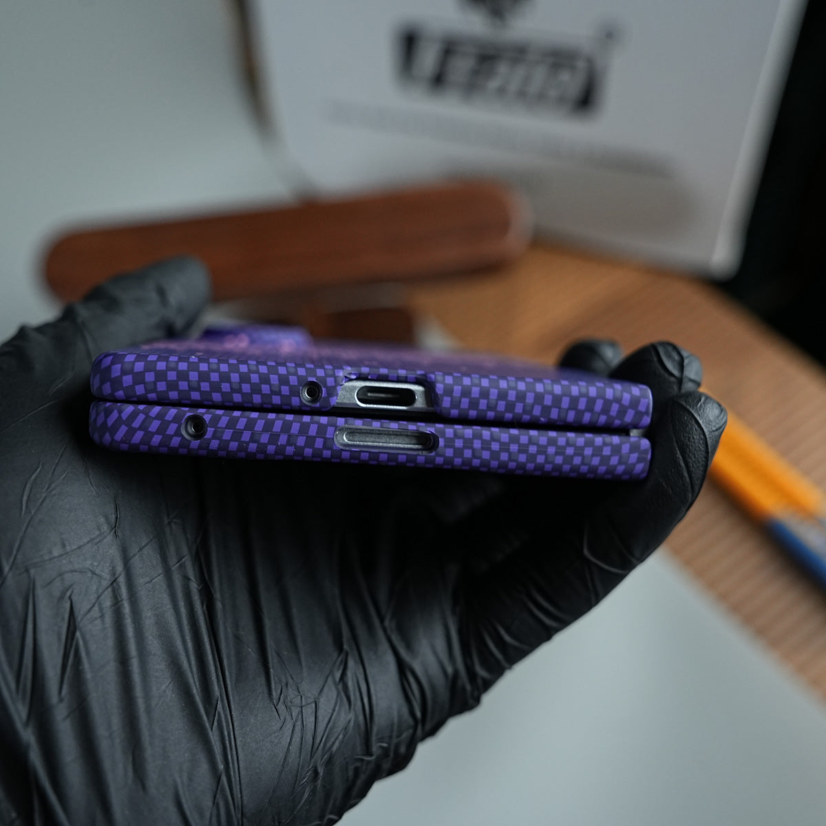 Purple Pixel Pattern Case Abstract Wave Design Case For Samsung Galaxy Z Fold 8