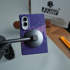 Purple Pixel Pattern Case Abstract Wave Design Case For Samsung Galaxy Z Fold 8