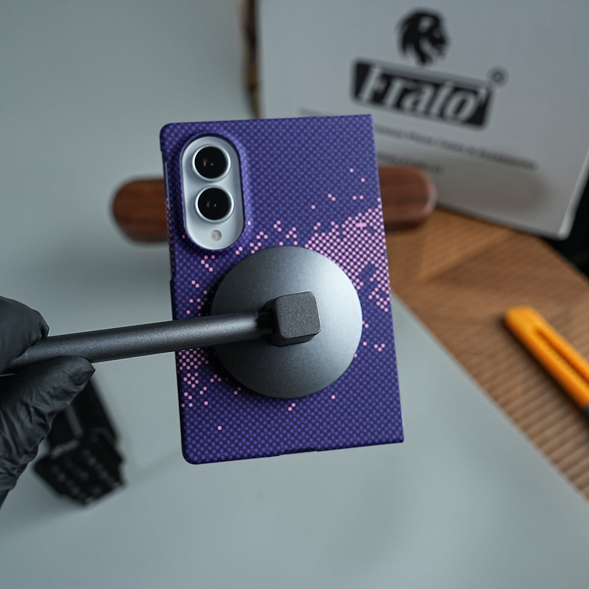 Purple Pixel Pattern Case Abstract Wave Design Case For Samsung Galaxy Z Fold 8