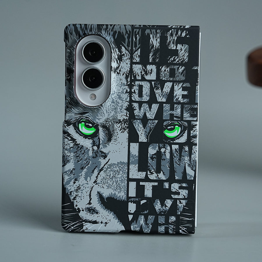 Tiger Graphic Bold Typography Design Case For Samsung Galaxy Z Fold 8