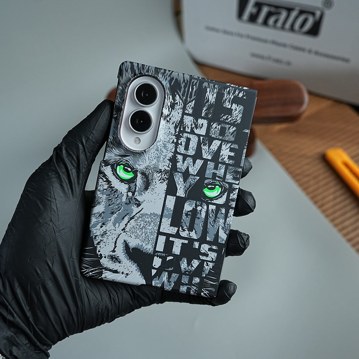 Tiger Graphic Bold Typography Design Case For Samsung Galaxy Z Fold 8