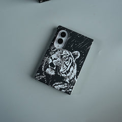 Black & White Tiger Design Case For Samsung Galaxy Z Fold 8