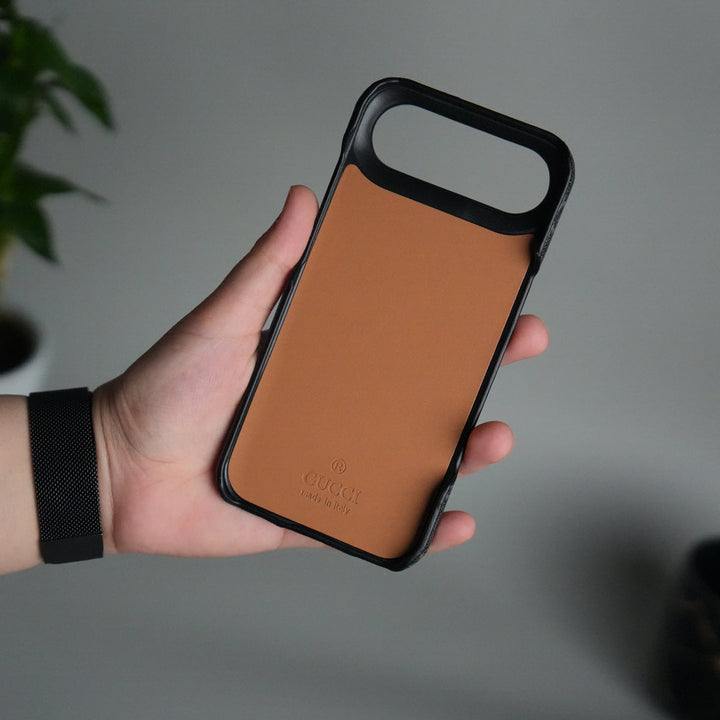 iPhone 17 Series GG Fashion Green Red Stripe Cover | BLACK