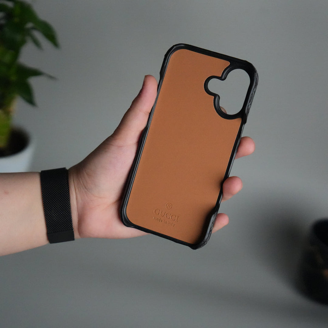 iPhone 17 Series GG Fashion Green Red Stripe Cover | BLACK