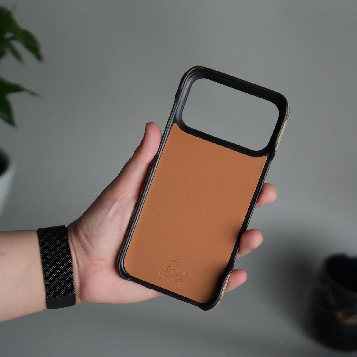 iPhone 18 Series GG Fashion Green Red Stripe Cover | BEIGE