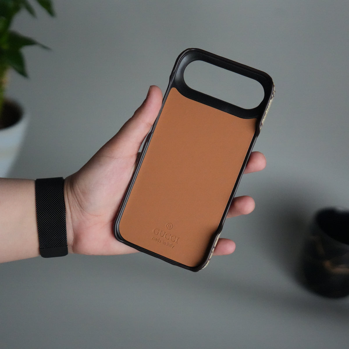 iPhone 17 Series GG Fashion Green Red Stripe Cover | BEIGE