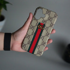 iPhone 17 Series GG Fashion Green Red Stripe Cover | BEIGE