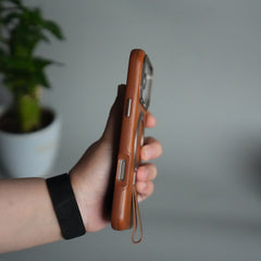 iPhone 17 Pro Max Luxury Leather MagSafe Case | Metal Ring Stand and Grip Holder Cover