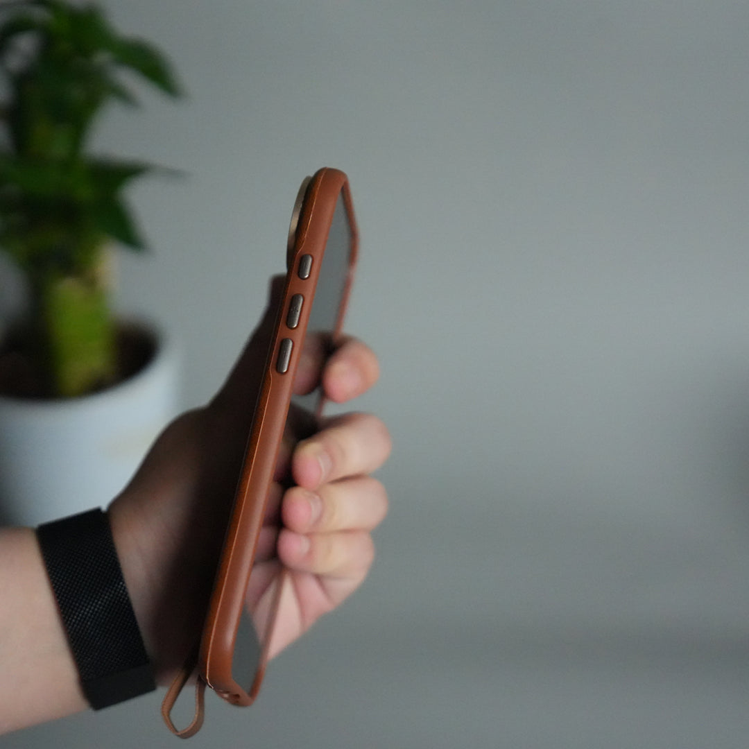 iPhone 17 Air Luxury Leather MagSafe Case | Metal Ring Stand and Grip Holder Cover