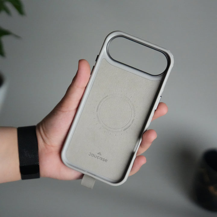 iPhone 17 Air Luxury Leather MagSafe Case | Metal Ring Stand and Grip Holder Cover