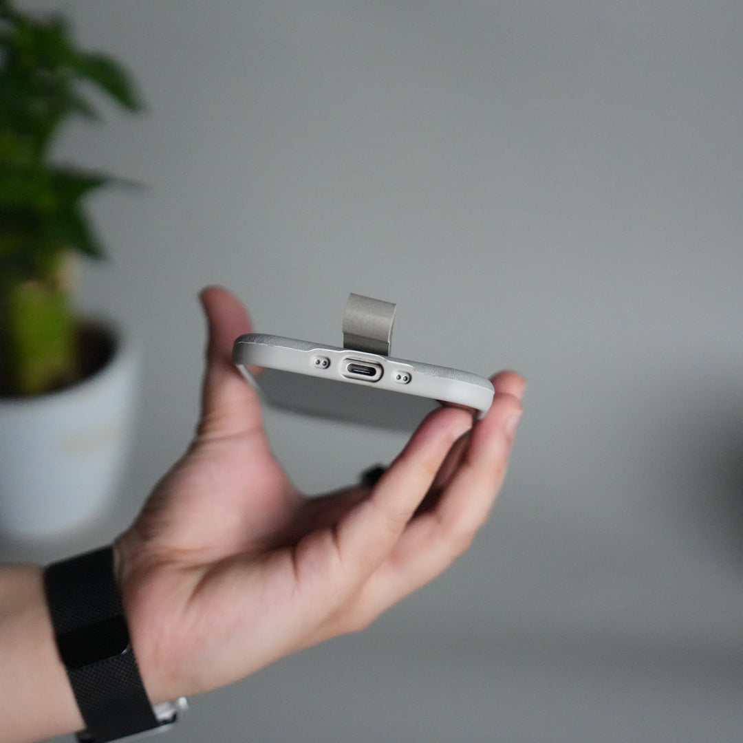 iPhone 17 Air Luxury Leather MagSafe Case | Metal Ring Stand and Grip Holder Cover